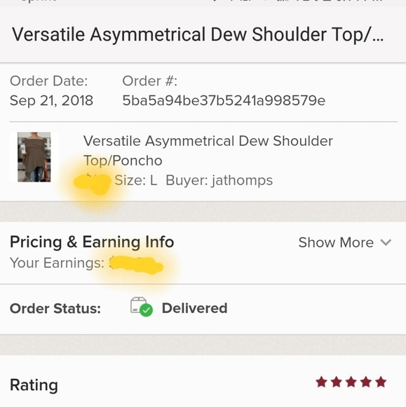 *RESTOCKED* Asymmetrical Dew Shoulder Top/Poncho - Picture 5 of 6